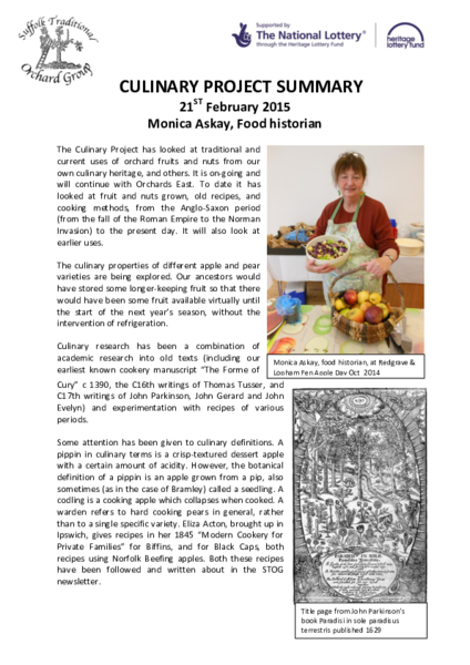 Culinary Project Summary - Monica Askay