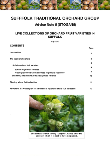 5:  Live collections of orchard fruit varieties in Suffolk