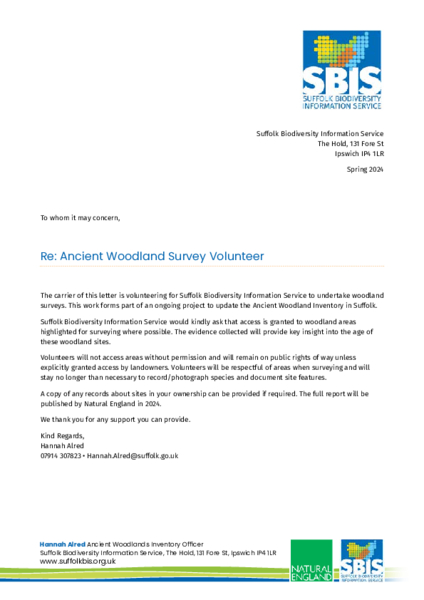 Letter to landowner